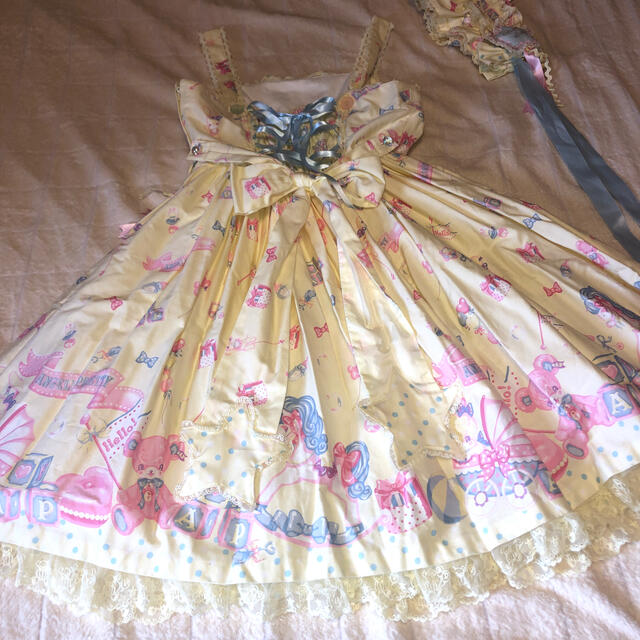 Angelic Pretty - Dreamyベビールームジャンパースカート ボンネット ...