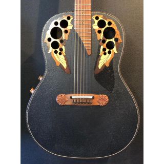 ギブソン(Gibson)のovation オベーションスーパーアダマス　ブラック　尾崎豊　希少の黒(アコースティックギター)