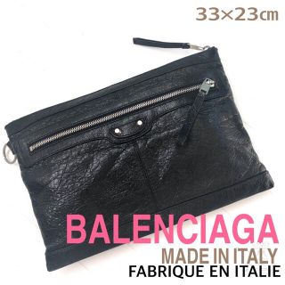 バレンシアガバッグ(BALENCIAGA BAG)のBALENCIAGA バレンシアガ バック セカンドバラ 黒皮 レザー(セカンドバッグ/クラッチバッグ)