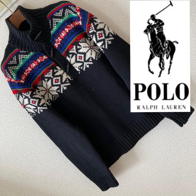 POLO RALPH LAUREN(ポロラルフローレン)の良品◆ラルフローレン◆ノルディックセーター ニット プルオーバー 雪柄 トッグル メンズのトップス(ニット/セーター)の商品写真