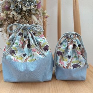 きゃしー様専用＊LIBERTY＊キューフォーザズー＊お弁当袋・コップ袋セット(外出用品)