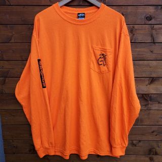 新品　ロンT　ネオンオレンジ　XLサイズ(Tシャツ/カットソー(七分/長袖))