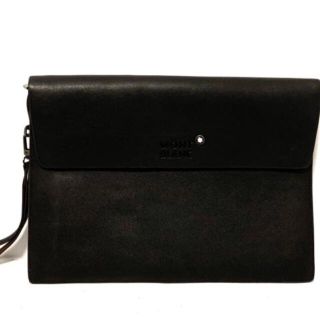 モンブラン クラッチバッグ美品 黒 レザー-