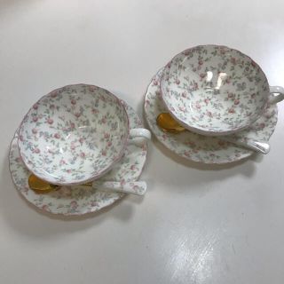 ノリタケ(Noritake)のノリタケ　ティーカップ&ソーサー２客セット　スプーン付き(グラス/カップ)