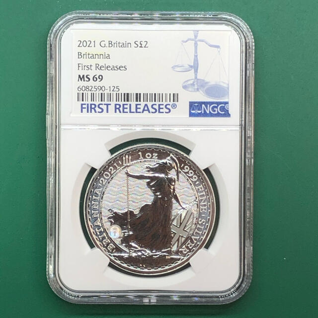 無地・新色登場! 2021年 ブリタニア銀貨 NGC MS69 No.733 - 貨幣