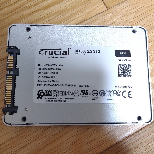 Crucial MX500 2.5インチ SSD 500GB 2