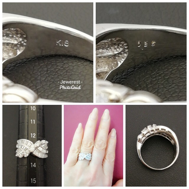 K18WG　◻️✨ティーパー&マーキス✨ダイヤ✨◻️綺麗✨キラキラリング❣️ レディースのアクセサリー(リング(指輪))の商品写真