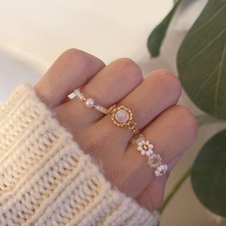 ビーズリング 韓国 ビーズ 指輪 #58の通販 by sana.t's shop|ラクマ