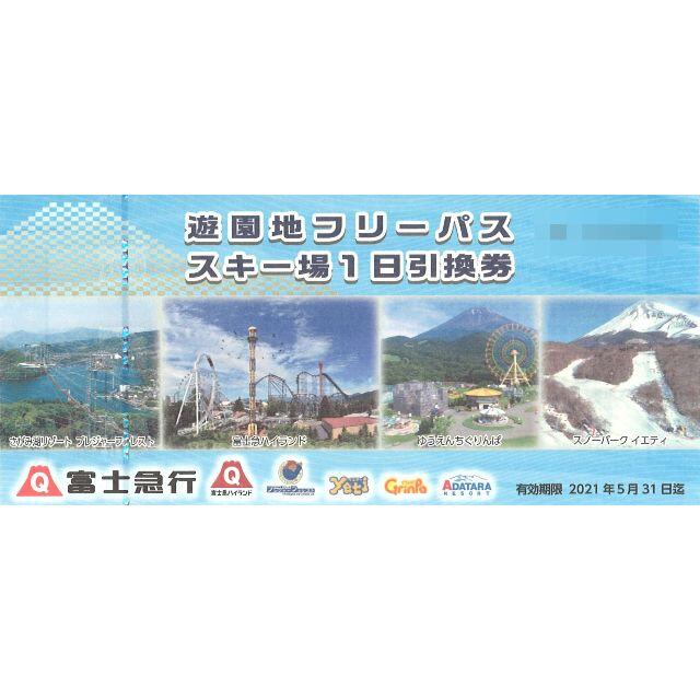 富士急行　遊園地フリーパス 、スキー場 1日引換券2枚