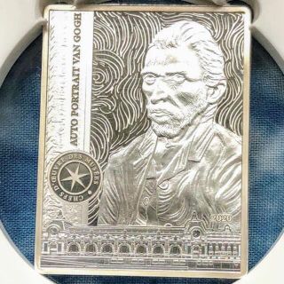 希少コイン】2020 フランス ゴッホ 記念 銀貨 PF70 UC COA付
