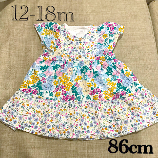 ZARA KIDS(ザラキッズ)の【こりな様専用】ワンピース　花柄　Zara baby 86cm 12-18m キッズ/ベビー/マタニティのキッズ服女の子用(90cm~)(ワンピース)の商品写真