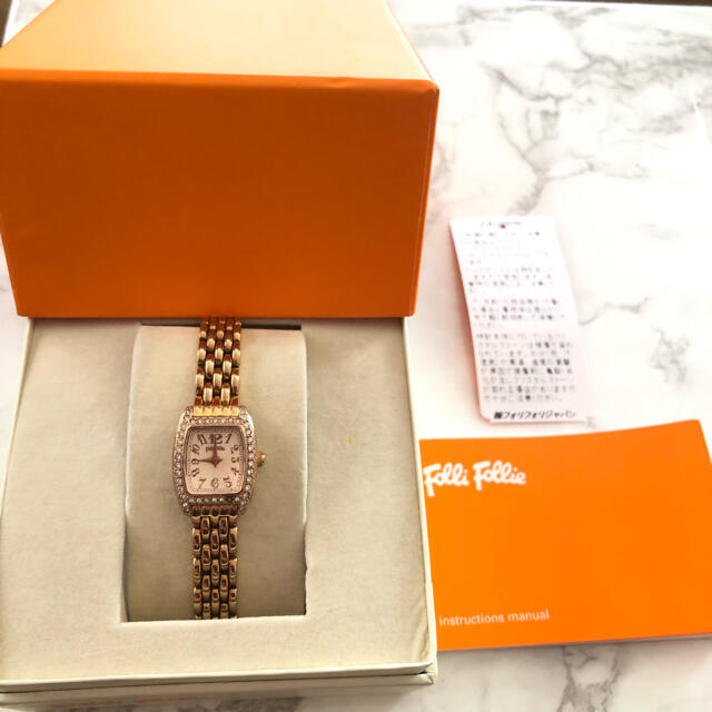 Folli Follie(フォリフォリ)のフォリフォリ　パヴェ腕時計　ピンクゴールド レディースのファッション小物(腕時計)の商品写真