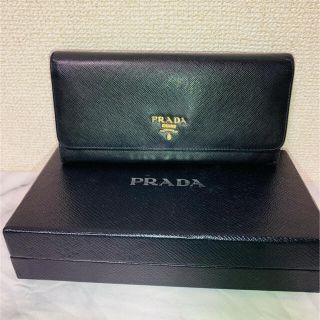 プラダ(PRADA)のPRADA プラダ 長財布　黒　メンズ　レディース(財布)