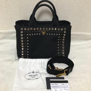 プラダ(PRADA)の【PRADA】カナパ　ビジュー　Ｓ(ハンドバッグ)