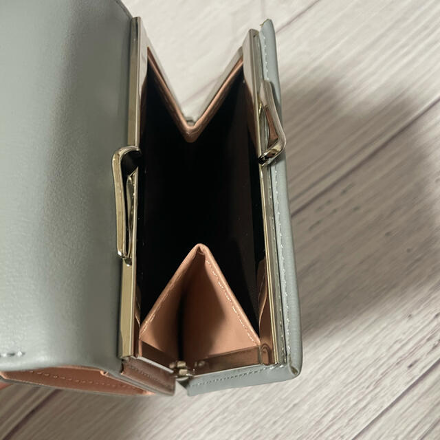三つ折り財布　新品　折り財布　ピンク　グレー　がま口 メンズのファッション小物(折り財布)の商品写真