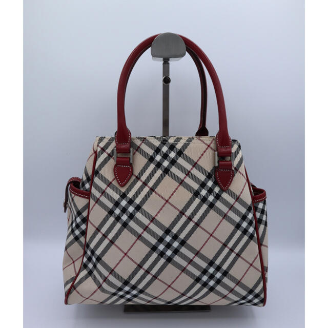 BURBERRY BLUE LABEL(バーバリーブルーレーベル)の【美品】Burberry バーバリー　ハンドバッグ　ノバチェック　赤 レディースのバッグ(ハンドバッグ)の商品写真