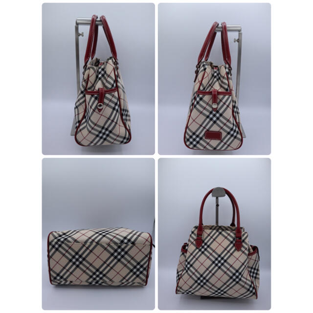 BURBERRY BLUE LABEL(バーバリーブルーレーベル)の【美品】Burberry バーバリー　ハンドバッグ　ノバチェック　赤 レディースのバッグ(ハンドバッグ)の商品写真