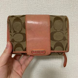 コーチ(COACH)の【最終値下げ】コーチ 折りたたみ財布 サーモンピンク ベビーピンク　(財布)