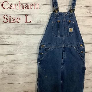 カーハート(carhartt)のCarhartt デニムオーバーオール　ホワイトステッチ　一点物　L(サロペット/オーバーオール)