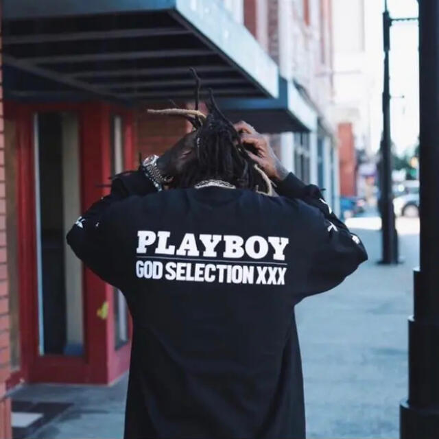 godselectionxxxgod selection xxx × playboy ロンT BLACK