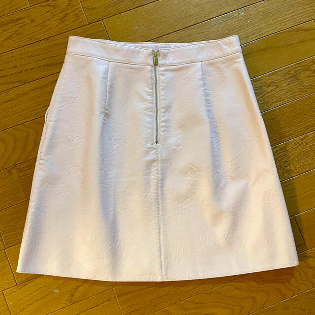 ZARA(ザラ)のZARA ザラ エコレザー スカート ピンク S レディースのスカート(ひざ丈スカート)の商品写真