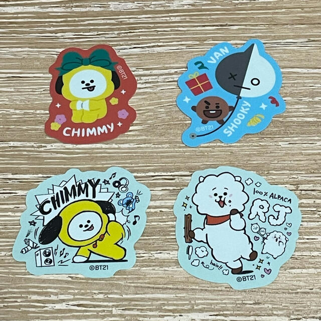 防弾少年団(BTS)(ボウダンショウネンダン)のBTS グミ　BT21ステッカー 4種セット エンタメ/ホビーのタレントグッズ(アイドルグッズ)の商品写真