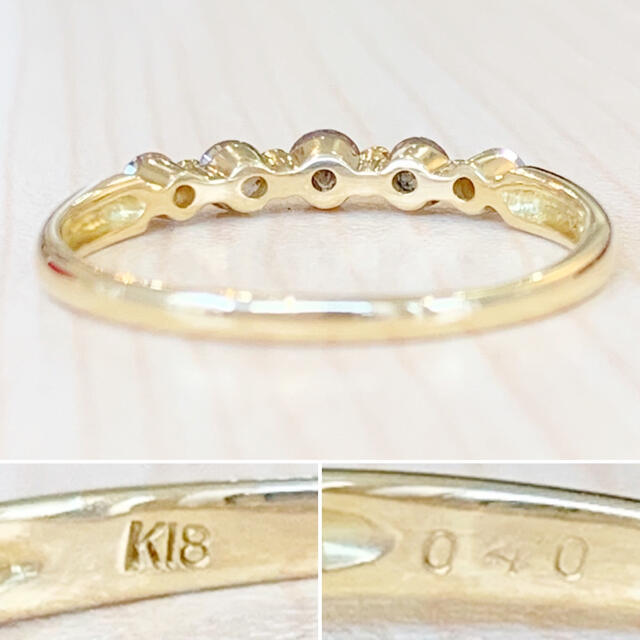 ひらりん様専用✨合計0.4ct✨ダイヤモンド❣️K18 18金 リング 指輪 レディースのアクセサリー(リング(指輪))の商品写真