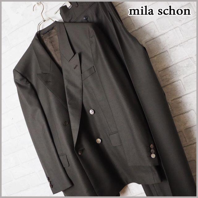 信用 ロンナー mila schon ミラ ショーン スーツ A4 グレーストライプ