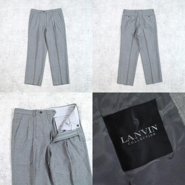 LANVIN(ランバン)の90s LANVIN ランバン セットアップ ワイドシルエット ダブル 肩パッド メンズのスーツ(セットアップ)の商品写真