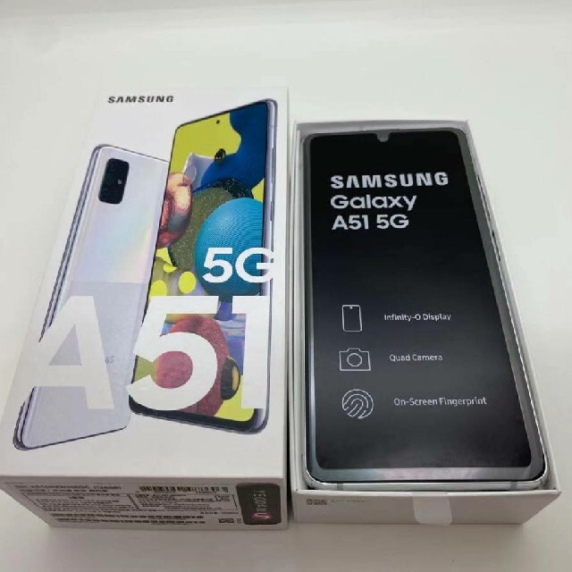 SAMSUNG(サムスン)の新品 galaxy A51 5G 128GB ホワイト SIMフリー  スマホ/家電/カメラのスマートフォン/携帯電話(スマートフォン本体)の商品写真