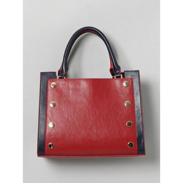 JEANASIS(ジーナシス)の美品　JEANASIS ショルダーバッグ　配色　レッド×ネイビー レディースのバッグ(ショルダーバッグ)の商品写真