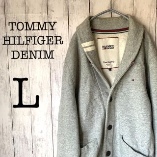 トミーヒルフィガー(TOMMY HILFIGER)の【トミー×カーディガン】古着 TOMMY メンズ トップス グレー 刺繍ロゴ(カーディガン)