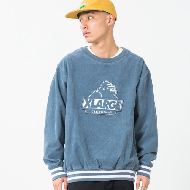 XLARGE エクストララージ トレーナー　スウェット　コーデュロイ　ブルー水色