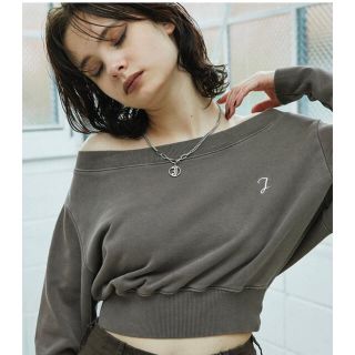 juemi New Loose Neck Pigment Dyed Sweat