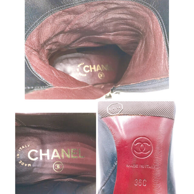 CHANEL(シャネル)のシャネル CHANEL ショートブーツ ブラック 22cm 美品 レディースの靴/シューズ(ブーツ)の商品写真