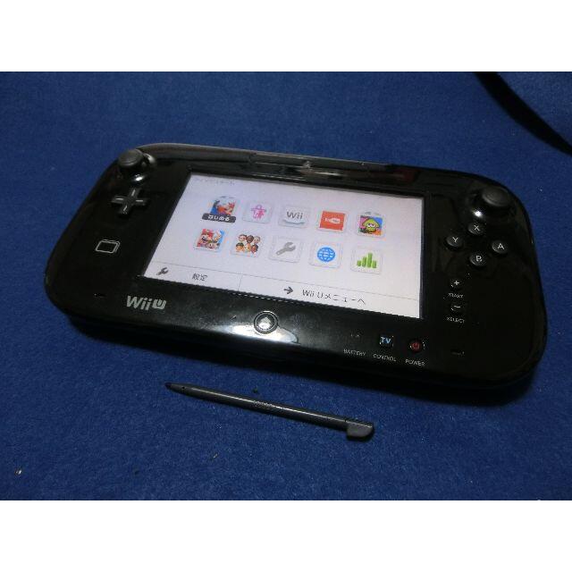 任天堂　WiiU　ゲームパッド　保証　ブラック　動作確認済　漂白済　美品※655