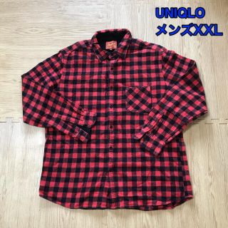 ユニクロ(UNIQLO)のユニクロ　チェックシャツ　メンズ　XXL 【赤】(シャツ)