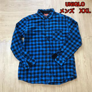 ユニクロ(UNIQLO)のユニクロ　チェックシャツ　メンズ　XXL 【青】(シャツ)