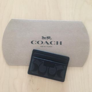 コーチ(COACH)の新品未使用 COACH コーチ 名刺入れ カード入れ シグネチャー チャコール(名刺入れ/定期入れ)