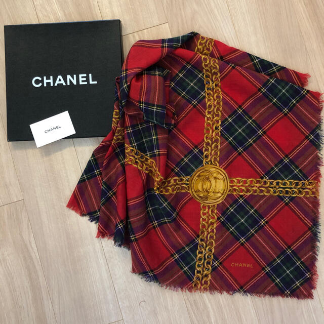 CHANEL シャネル ストール 新品 未使用 ゴールド 箱付き