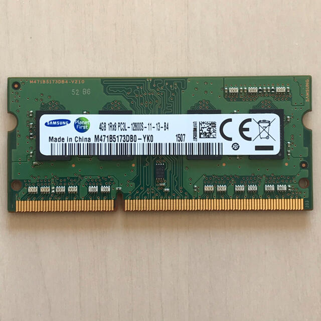 SAMSUNG(サムスン)のメモリ SDRAM 4GB DDR3L-1600 PC3L-12800サムスン製 スマホ/家電/カメラのPC/タブレット(PCパーツ)の商品写真