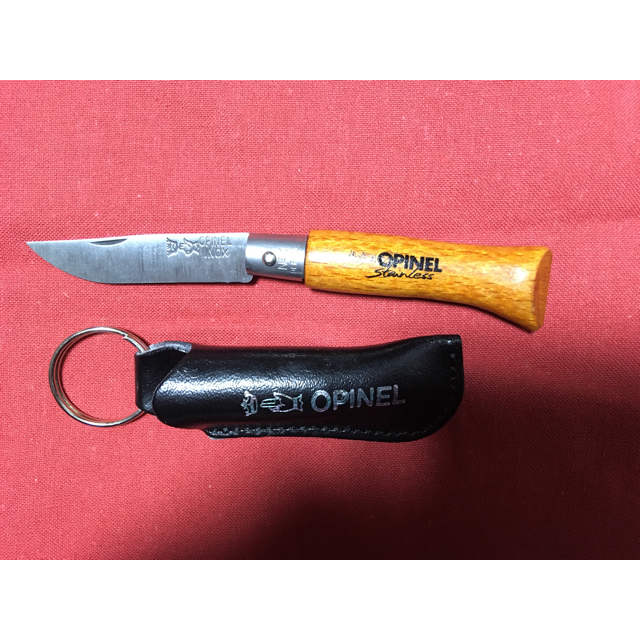 OPINEL(オピネル)の革ケース付き　オピネルNO4 スポーツ/アウトドアのアウトドア(調理器具)の商品写真