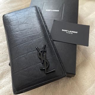 サンローラン(Saint Laurent)のSAINT LAURENT サンローラン ロングウォレット クロコ型押し 美品(長財布)