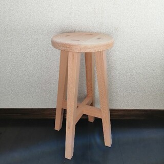 木製スツール　高さ52cm　丸椅子　stool (スツール)