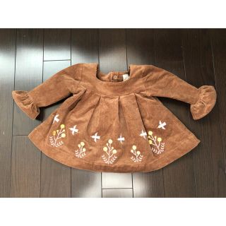 トイザラス(トイザらス)のコーデュロイ　お花　ワンピース　70cm(ワンピース)