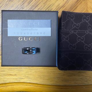 グッチ(Gucci)のグッチ　リング　Gロゴ　ブラックコーティング925(リング(指輪))