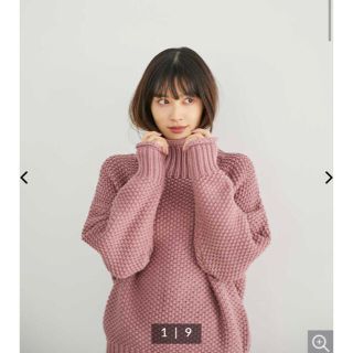 リエンダ(rienda)のコットンアクリルローゲージMNknitTOP ピンク(ニット/セーター)