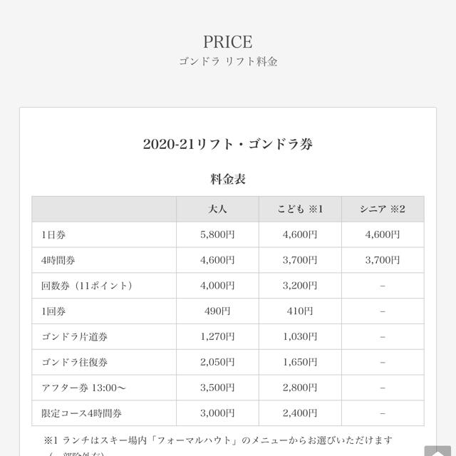 (2/10 6時迄)サホロリゾート　スキー場リフト券　1日引換券