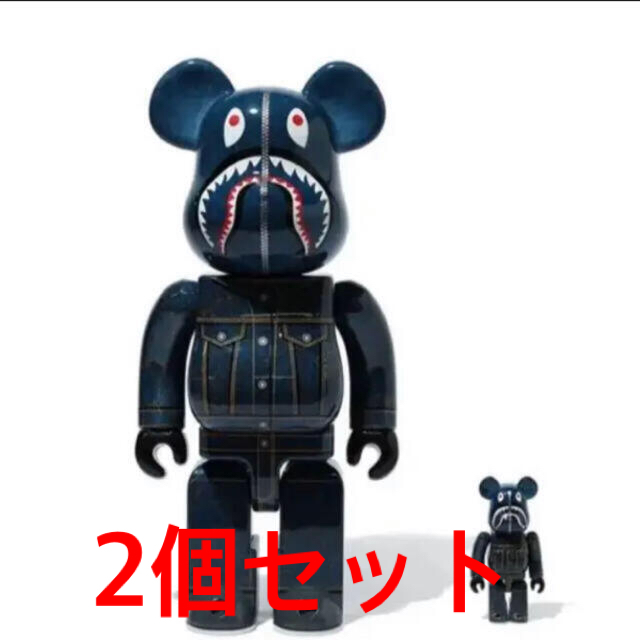 2セット BAPE X LEVI’S BE@RBRICK 100% & 400%フィギュア