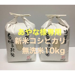 あやな様専用 無農薬コシヒカリ無洗米10kg(5kg×2)令和2年 徳島県産(米/穀物)